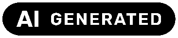 „AI GENERATED” feliratú jelölés sötét, lekerekített címkén